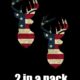 #2 Deer hunting American Flag theme skin decal sticker (2 in a pack)